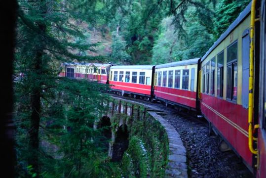 The Kalka–Shimla railway is a 2 ft 6 in narrow-gauge railway in North India which traverses a mostly-mountainous route from Kalka to Shimla.